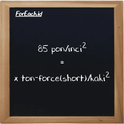 Contoh konversi pon/inci<sup>2</sup> ke ton-force(short)/kaki<sup>2</sup> (psi ke tf/ft<sup>2</sup>)